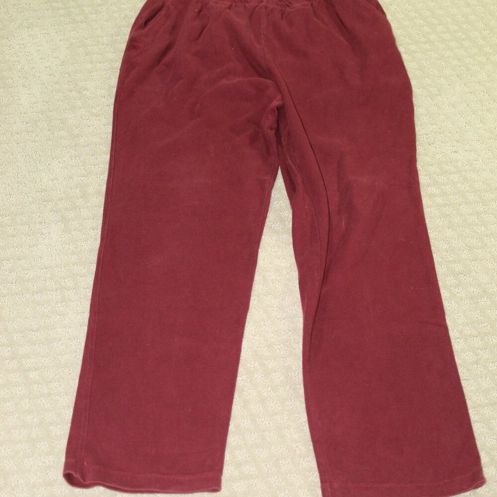 Lands' End Women's 10 -12T Burgundy 100% Cotton Knit Lounge Pants